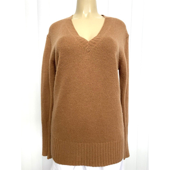 360 Cashmere Runa V Neck Cashmere Sweater Pullover Vicuna Camel Brown Ta… - Picture 5 of 12
